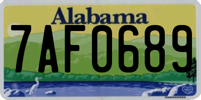 AL license plate 7AF0689
