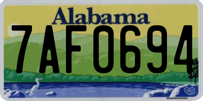 AL license plate 7AF0694