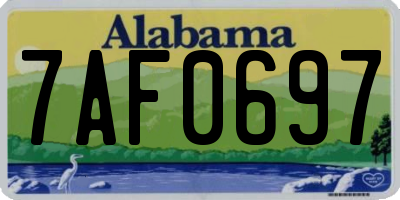 AL license plate 7AF0697