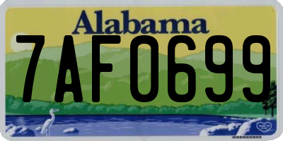 AL license plate 7AF0699