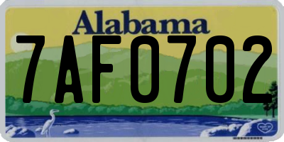 AL license plate 7AF0702