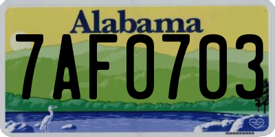 AL license plate 7AF0703