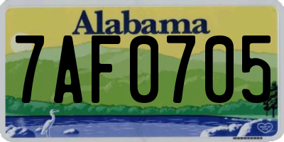 AL license plate 7AF0705