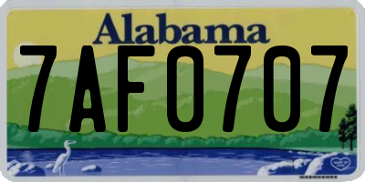 AL license plate 7AF0707
