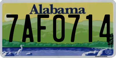 AL license plate 7AF0714