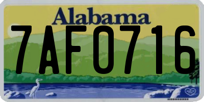 AL license plate 7AF0716