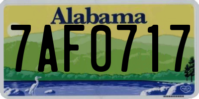 AL license plate 7AF0717