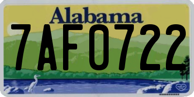 AL license plate 7AF0722