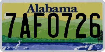 AL license plate 7AF0726