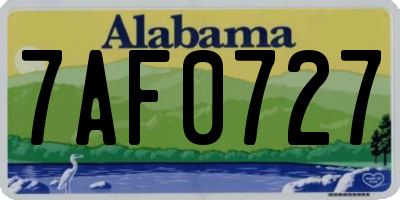 AL license plate 7AF0727