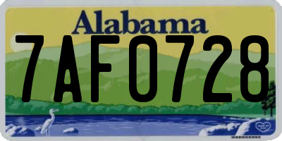 AL license plate 7AF0728