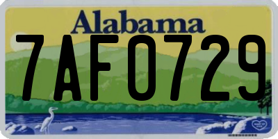 AL license plate 7AF0729