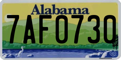 AL license plate 7AF0730