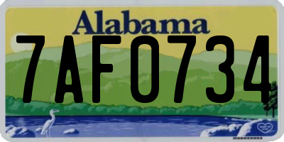 AL license plate 7AF0734