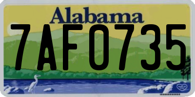 AL license plate 7AF0735