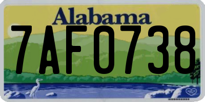 AL license plate 7AF0738