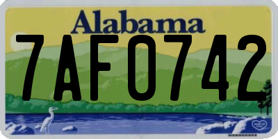 AL license plate 7AF0742