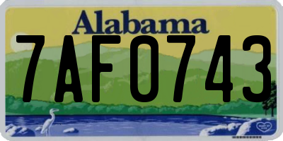 AL license plate 7AF0743