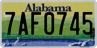 AL license plate 7AF0745