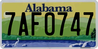 AL license plate 7AF0747