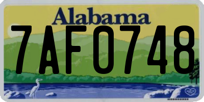 AL license plate 7AF0748