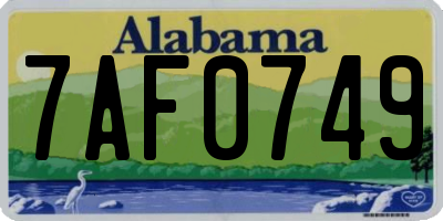 AL license plate 7AF0749