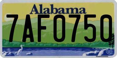 AL license plate 7AF0750