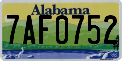 AL license plate 7AF0752