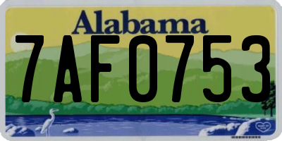 AL license plate 7AF0753