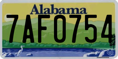 AL license plate 7AF0754