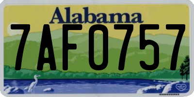 AL license plate 7AF0757