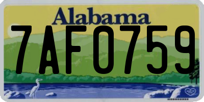 AL license plate 7AF0759