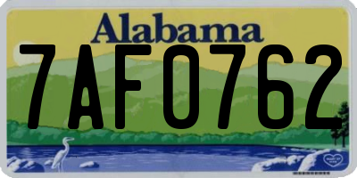 AL license plate 7AF0762