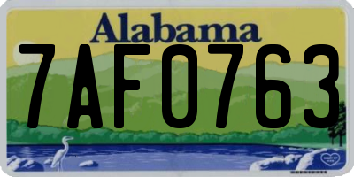 AL license plate 7AF0763