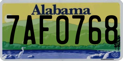 AL license plate 7AF0768