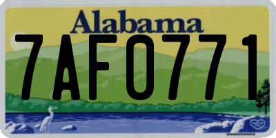 AL license plate 7AF0771