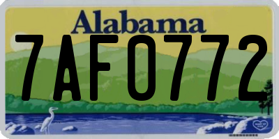 AL license plate 7AF0772