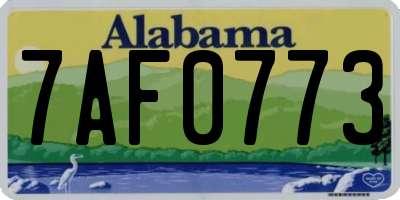 AL license plate 7AF0773