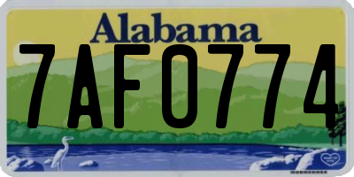 AL license plate 7AF0774