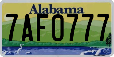 AL license plate 7AF0777