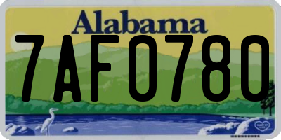 AL license plate 7AF0780
