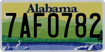 AL license plate 7AF0782