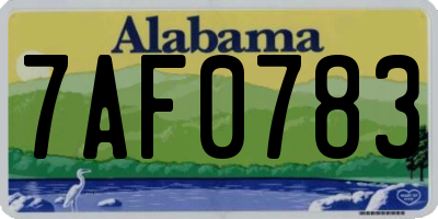 AL license plate 7AF0783