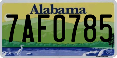 AL license plate 7AF0785