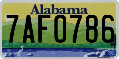 AL license plate 7AF0786