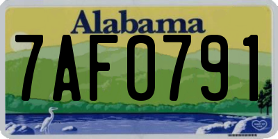 AL license plate 7AF0791