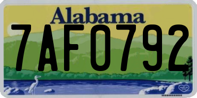 AL license plate 7AF0792