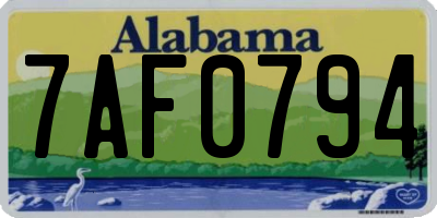 AL license plate 7AF0794