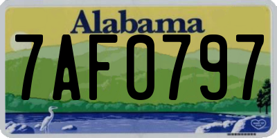 AL license plate 7AF0797