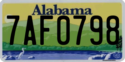AL license plate 7AF0798